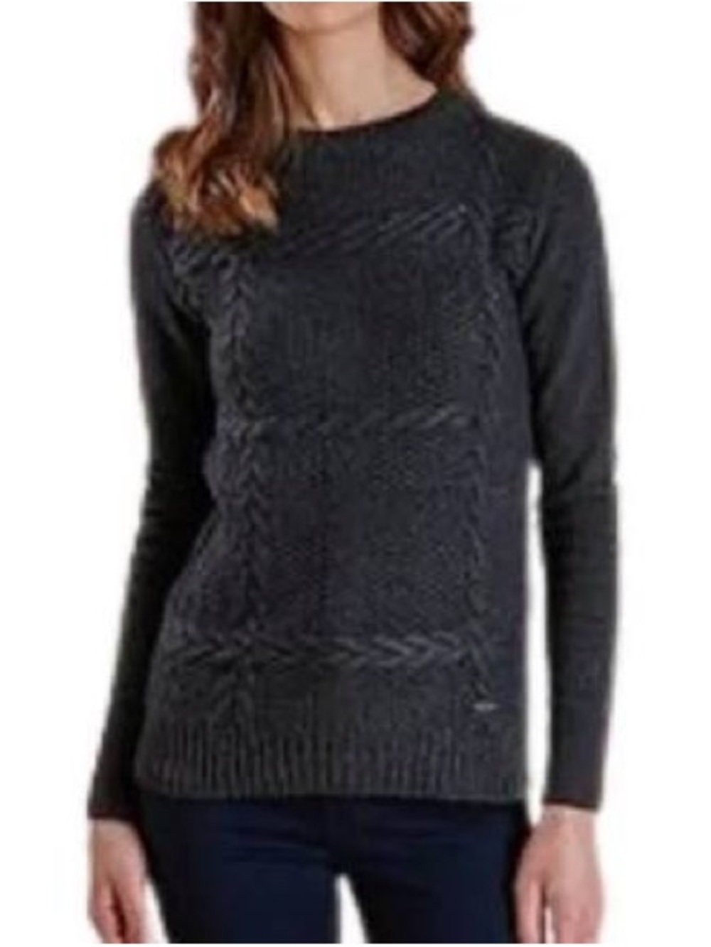 Barbour Tartan Etal Crewneck Cashmere Wool Sweater Sz M